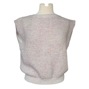 Vintage Cozy Knit Sleeveless pastel Sweater size medium